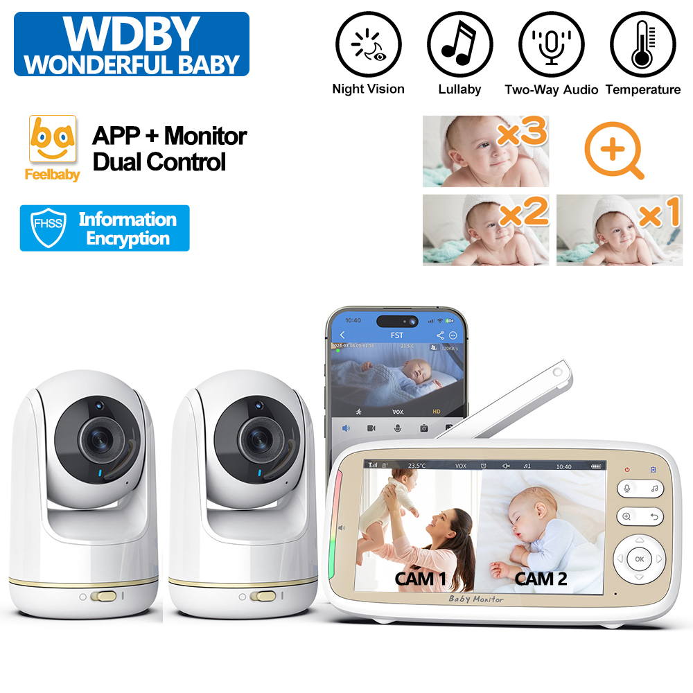 VB803 PRO 베이비 모니터, 2pcs 줌 카메라, - Audio Music For Video 리뷰 및 가격