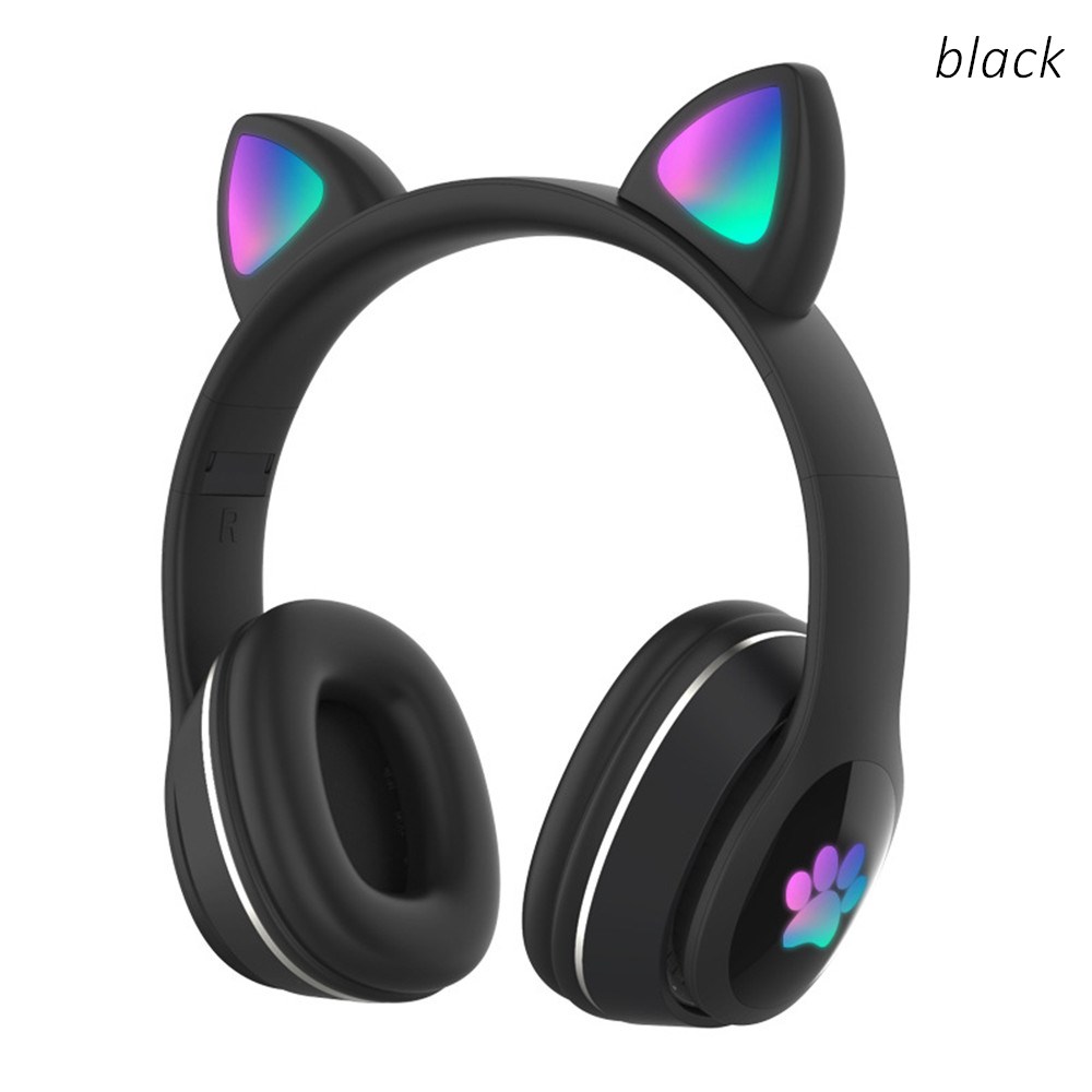 귀여운 고양이 LED 무선 헤드폰 블루투스 헤드셋 마이 - Audio Music Kids 리뷰 및 가격