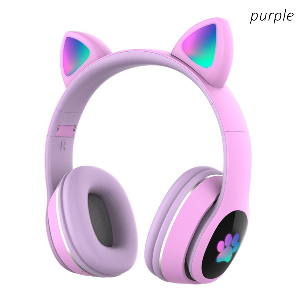 귀여운 고양이 LED 무선 헤드폰 블루투스 헤드셋 마이 - Audio Music Kids 리뷰 및 가격