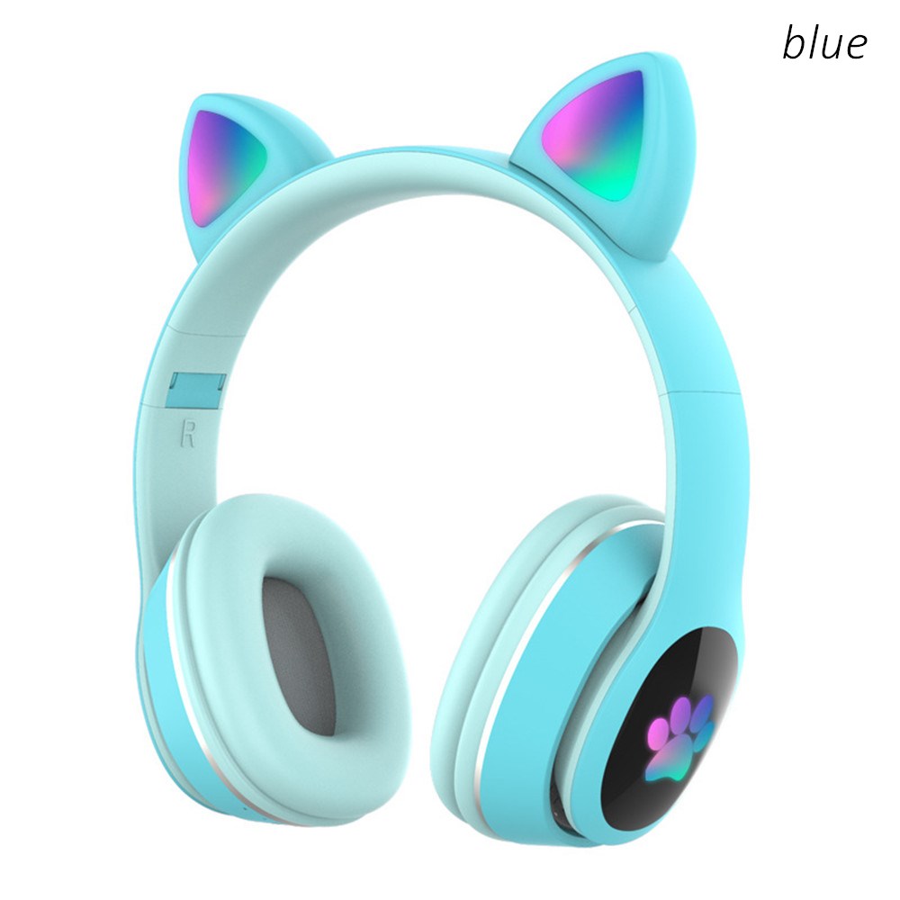 귀여운 고양이 LED 무선 헤드폰 블루투스 헤드셋 마이 - Audio Music Kids 리뷰 및 가격