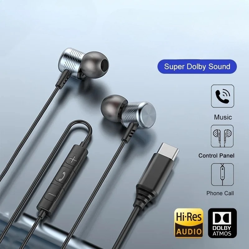 C타입/3.5mm 플러그 유선 인이어 헤드폰, 돌비 오 - Audio Music Game 리뷰 및 가격